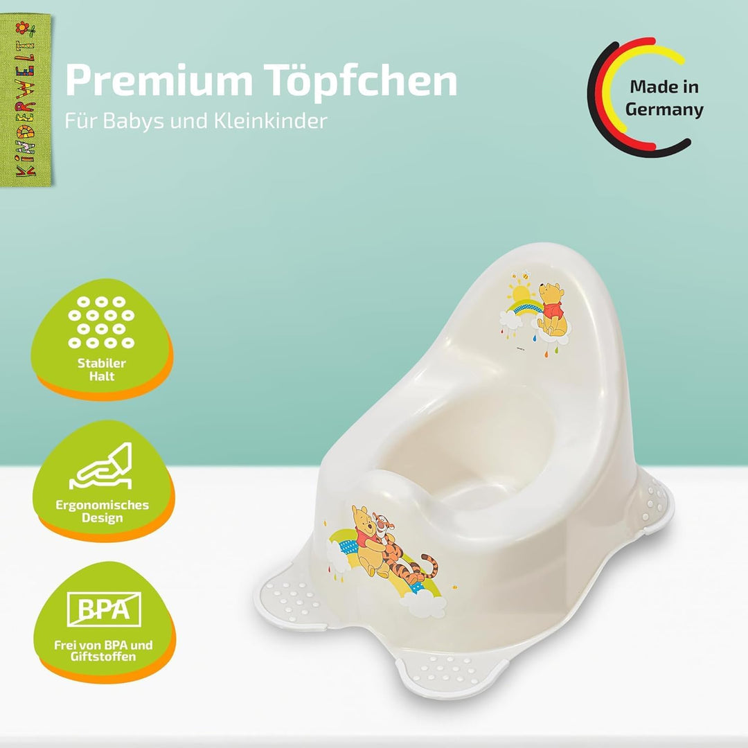 Perl Premium Disney Winnie Puuh perl weiss Kinder-Toilettensitz + Töpfchen Toilettentrainer mit Anti