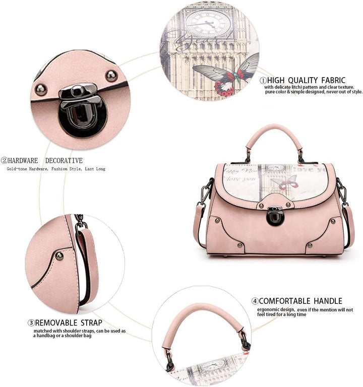 BUKESIYI Damen Tasche Umhängetasche Handtasche Frauen Klein Schultertasche Weekender Lack PU Leder C