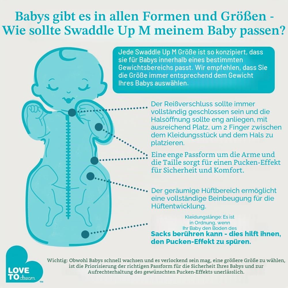 Love To Dream Pucksack, Bambus-Viskose, ideal für Moderate Temperaturen 20-24°C, Arme hoch Position,