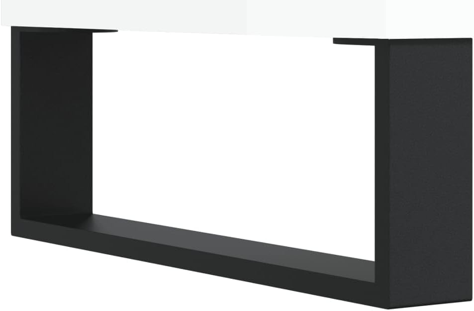 vidaXL Sideboard Hochglanz-Weiss 34,5x34x90 cm Holzwerkstoff, Hochglanz-weiss