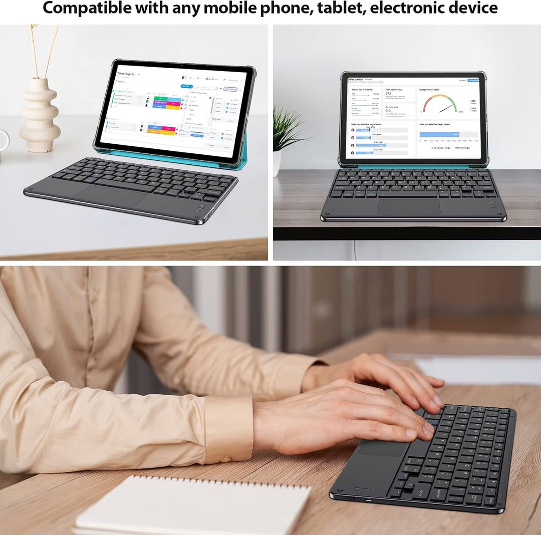 Blackview Universelle Bluetooth-Tastatur für Tablets, kabellose Tastatur, klare taktile Reaktion, en