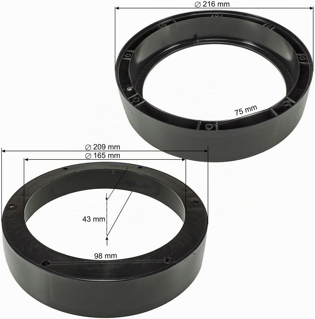 tomzz Audio 2857-019 Lautsprecherringe Adapter Halterungen kompatibel mit VW Caddy Golf V Multivan T