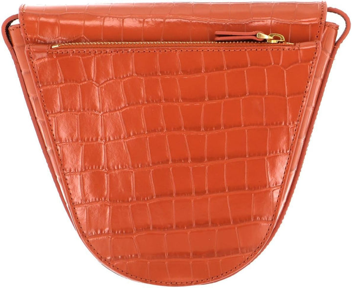 Coccinelle Josephine Croco Crossbody Chestnut