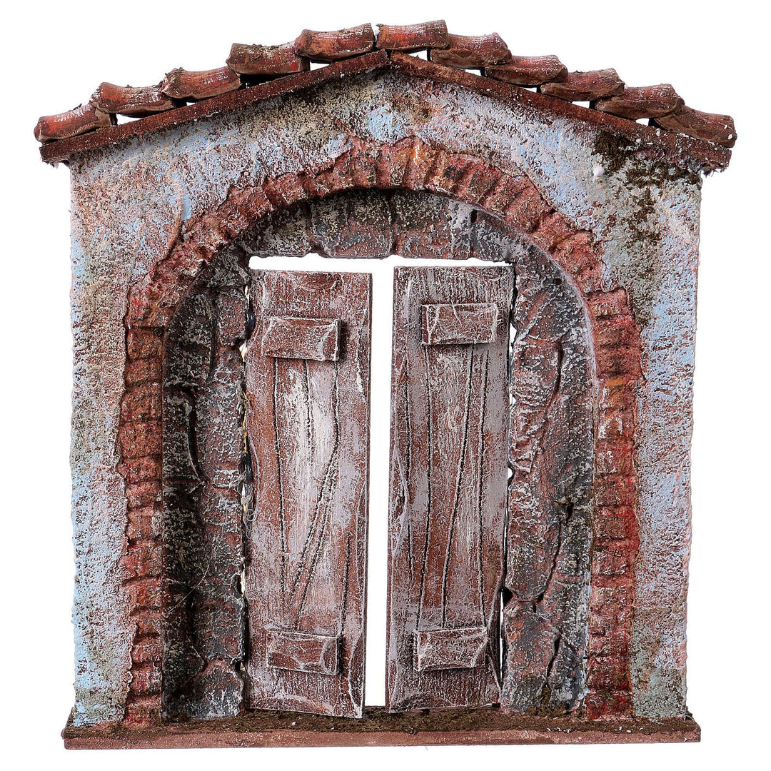 Hausfassade Tor und Bogen für Krippen von 12cm