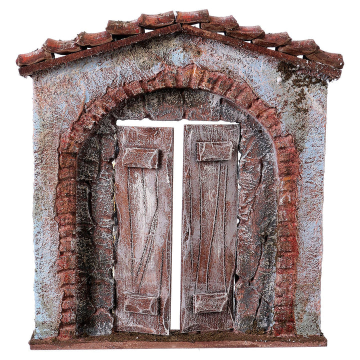 Hausfassade Tor und Bogen für Krippen von 12cm