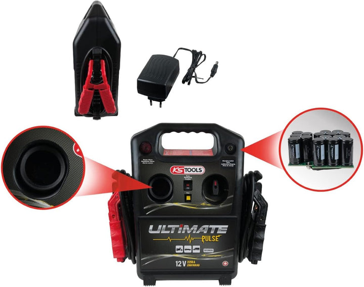 KS Tools 550.1830 12 V Kondensator-Booster - Mobiles Starthilfegerät 720 A