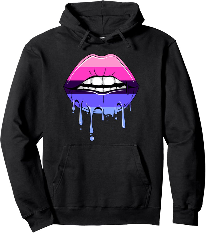 Lippen mit Omnisexual Pride Flag Omnisexual Pullover Hoodie