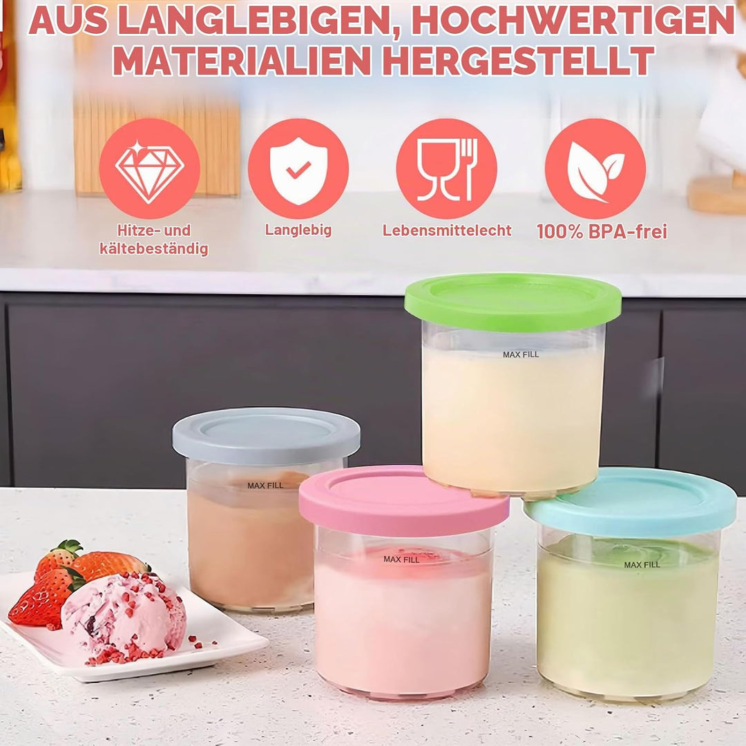 4 Stück Creami Behälter für die Ninja Creami Eismaschine, Behälter für Ninja Creami Eismaschine, Eis