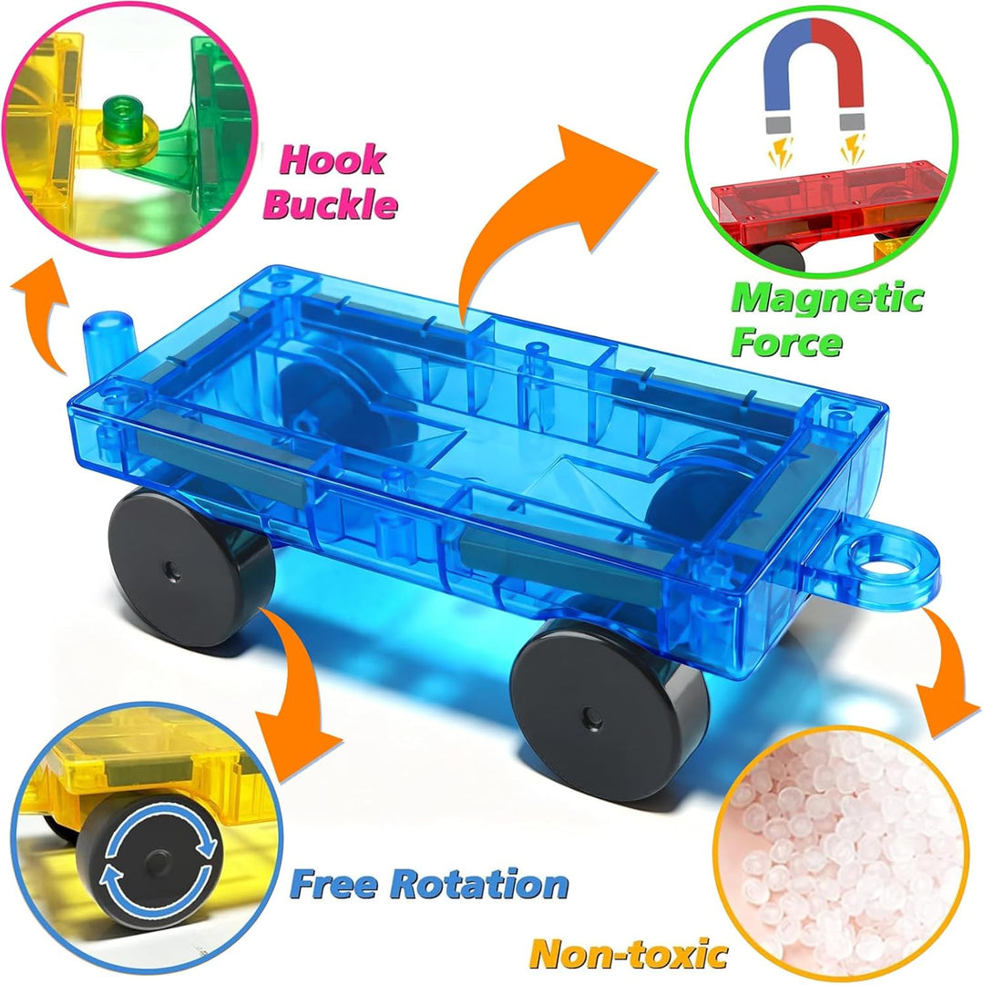 8 Stück Magnetbausteine Mini Auto Set Kompatibel mit Mini- und Standard Magnetische Bausteine Reises