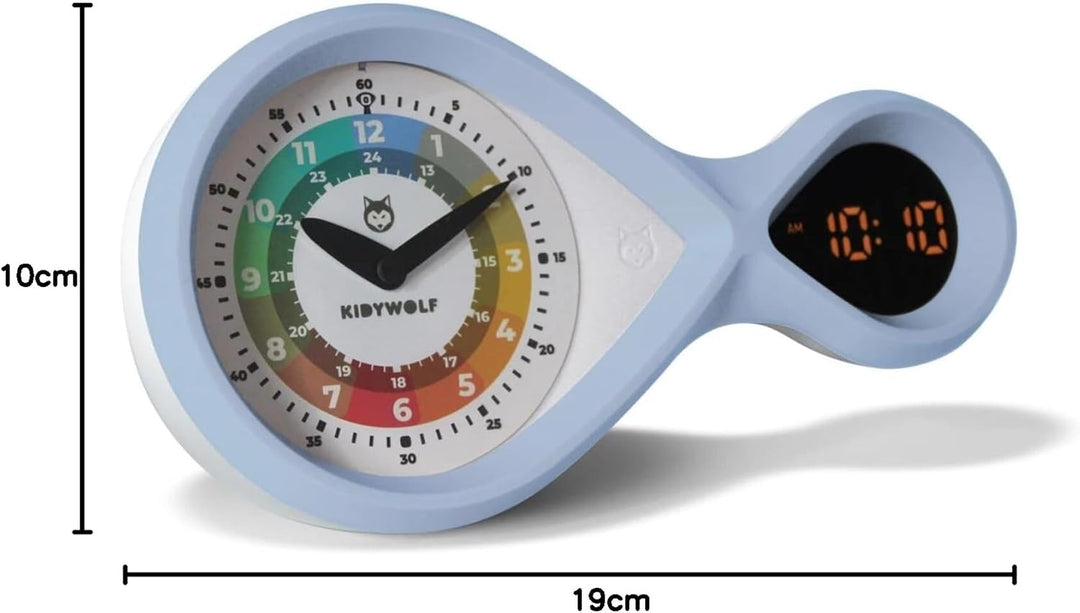 KIDYWOLF - Analoger & digitaler Wecker hellblau