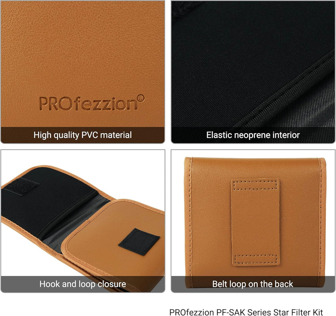 PROfezzion 77mm Variabler Sternfilter 3 Stück (4 Punkte,6 Punkte,8 Punkte) mit Filtertasche für Cano