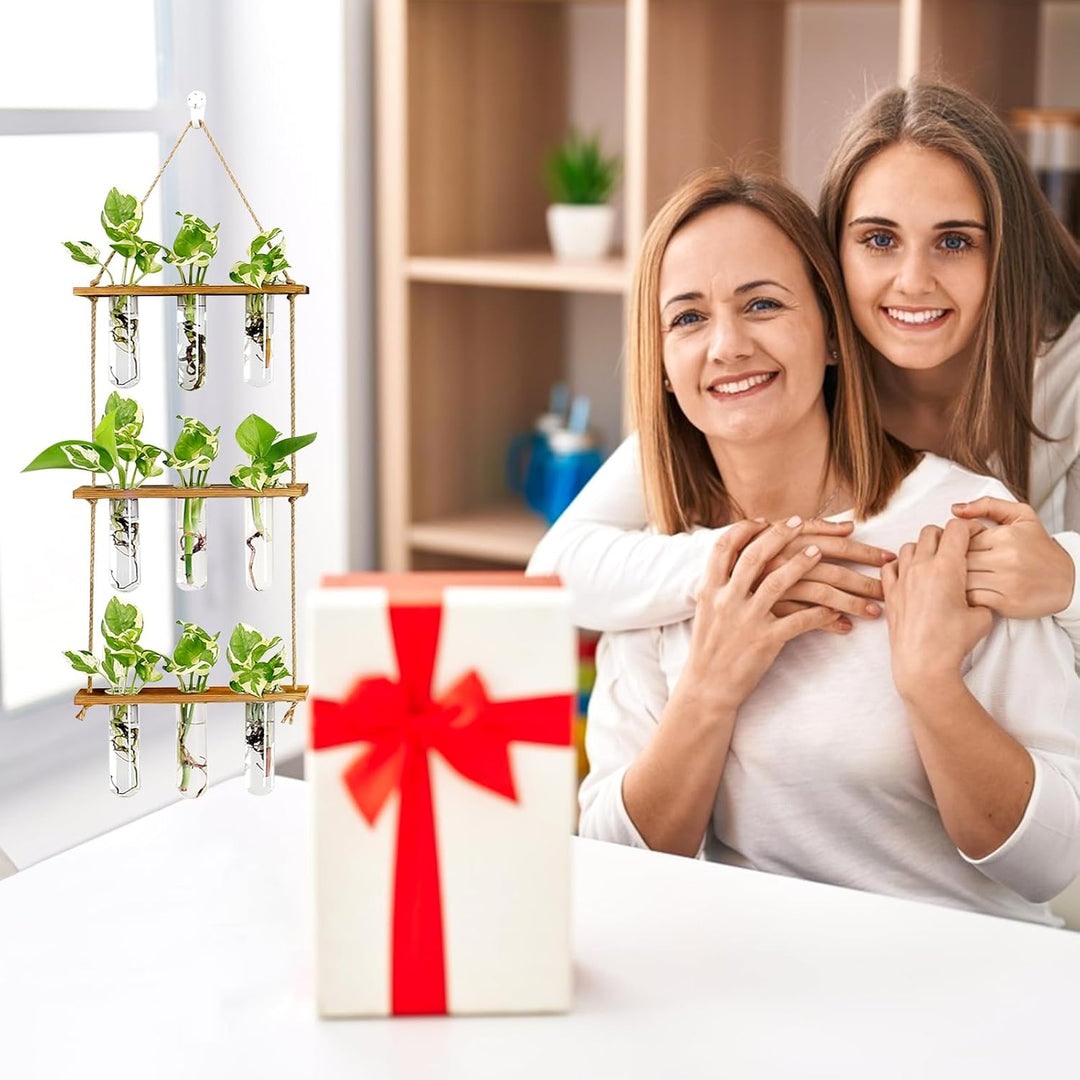 XXXFLOWER Reagenzgläser für Blumen,Kleine Vasen Set mit Ständer für Pflanzen,3X3 Propagation Station