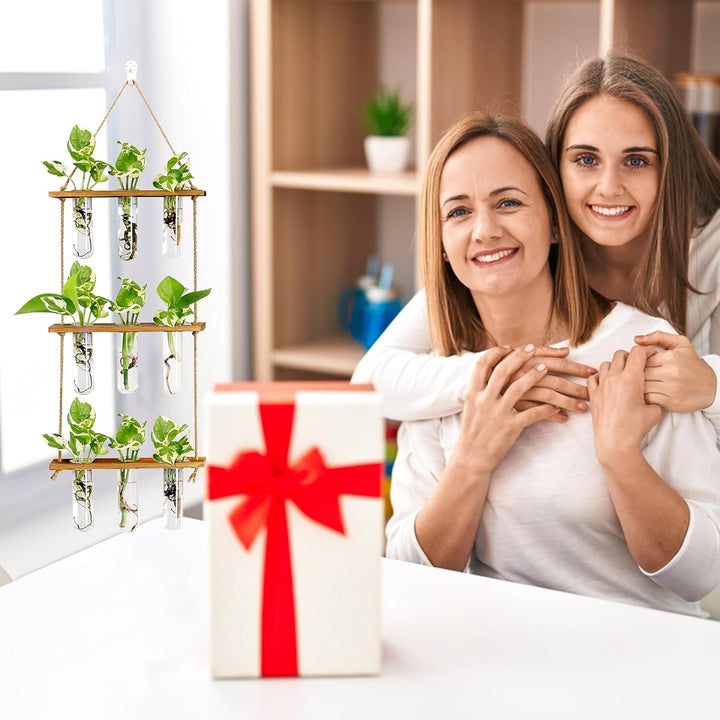 XXXFLOWER Reagenzgläser für Blumen,Kleine Vasen Set mit Ständer für Pflanzen,3X3 Propagation Station