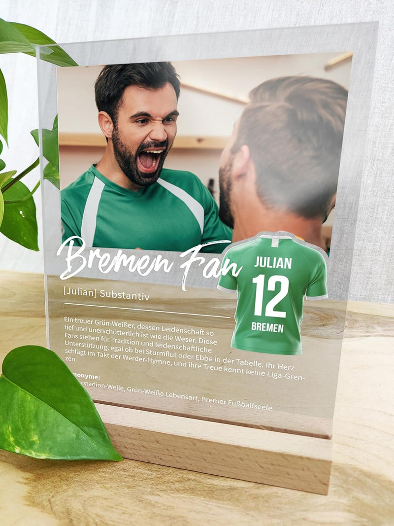 Bremen Geschenk personalisiert - Acryl Geschenk - Definition: Bremen Fan - Bremen Fanartikel, Bremen