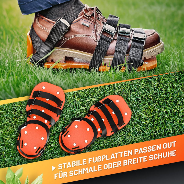 GRÜNTEK Rasenlüfter-Nagelschuhe für gesündere Rasenflächen, rutschfestes, rostfreie Dornen, zum Rase