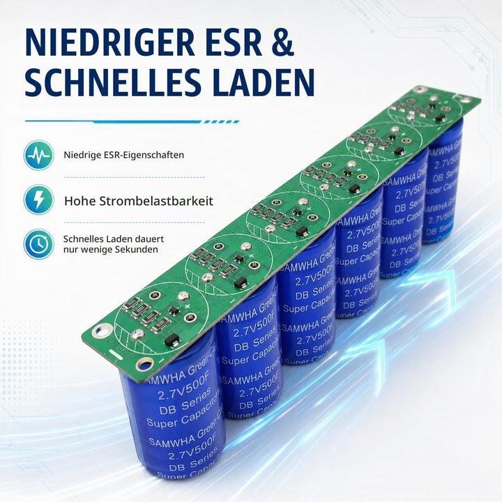 Uadme Super Farad Kondensator, 6pcs/Set 16V 83F Super Farad Kondensator Einreihig 2,7V 500F Elektrol