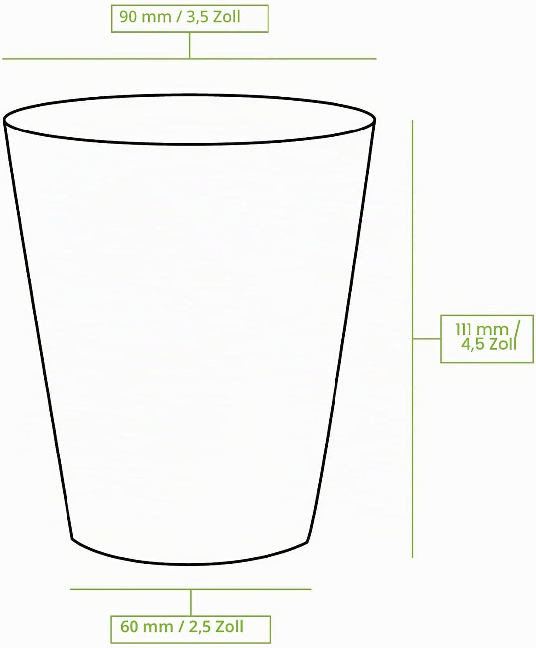 BIOZOYG 1000x Pappbecher 300 ml / 12 oz, Ø 90 mm braun - Einwegbecher plastikfrei und aus nachhaltig