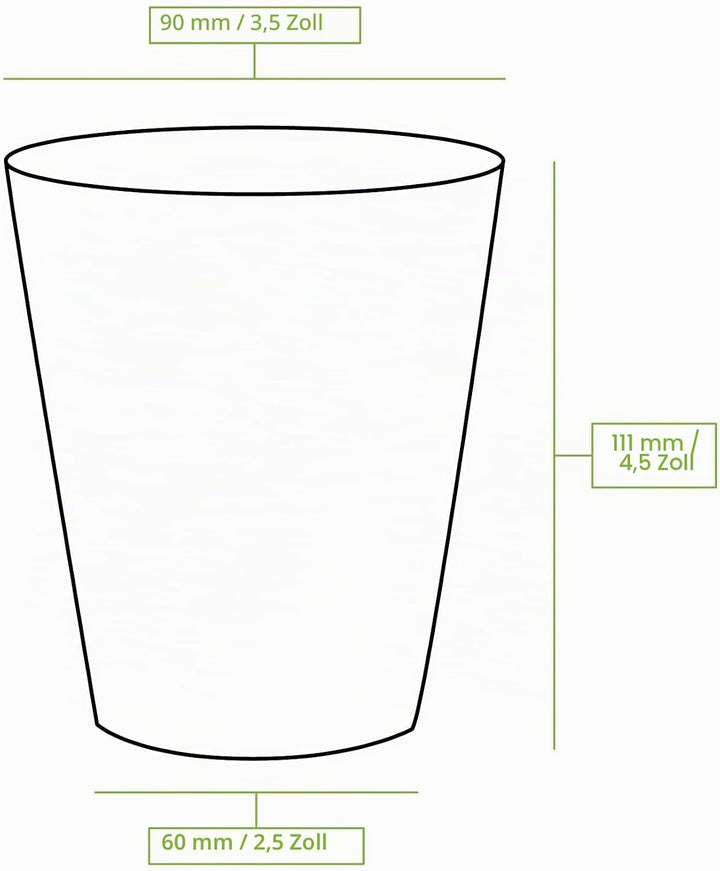 BIOZOYG 1000x Pappbecher 300 ml / 12 oz, Ø 90 mm braun - Einwegbecher plastikfrei und aus nachhaltig
