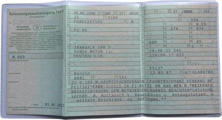 2 Stück Premium Fahrzeugscheinhülle für KFZ-Zulassungspapiere Etui Hülle Transparente Fahrzeugpapier