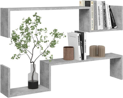homiuse 100x15x20 cm Wandregale 2 STK. Betongrau BüCherregal Wand Wandregal Holz Regal Wand Wandrega