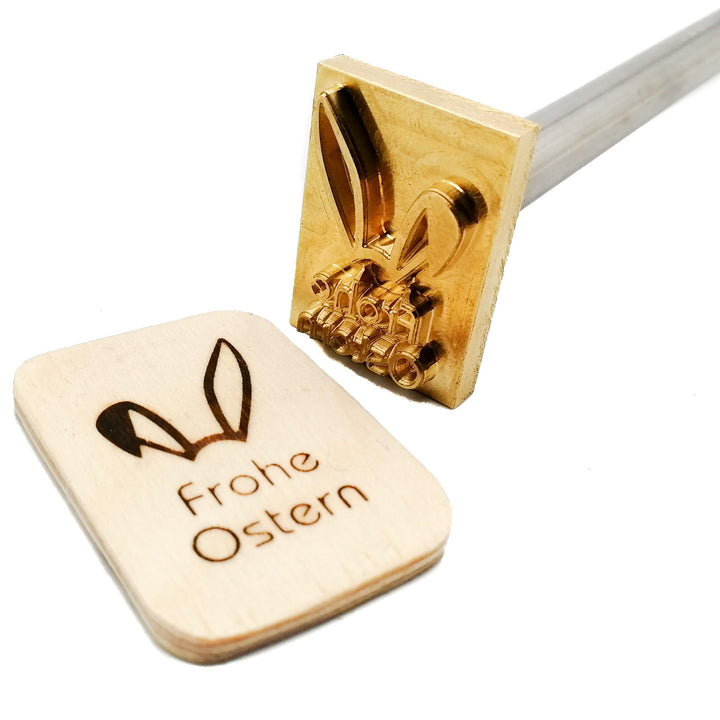 Brandstempel mit dem Motiv Frohe Ostern elektrischer Brennstempel Brennplatte + 100W Brennkolben, Br