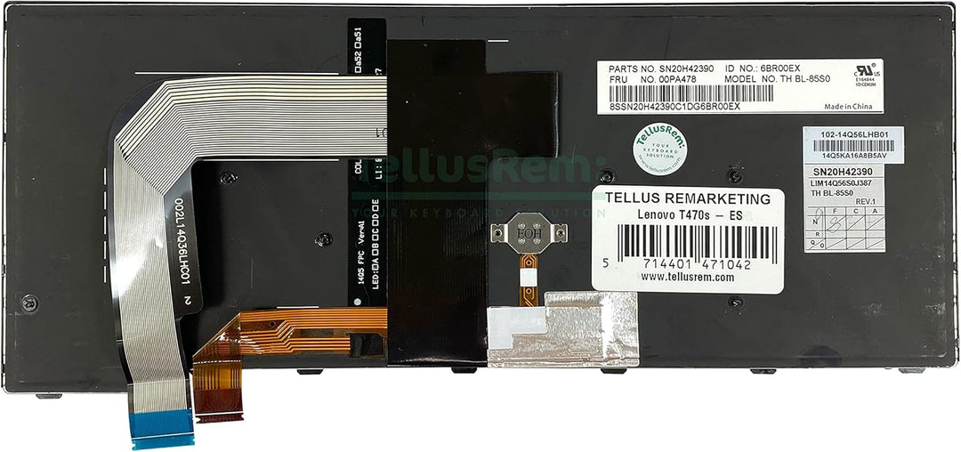 TellusRem ersatztastatur Spanisch Hintergrundbeleuchtung für Lenovo Thinkpad T470s Backlit Spanisch,