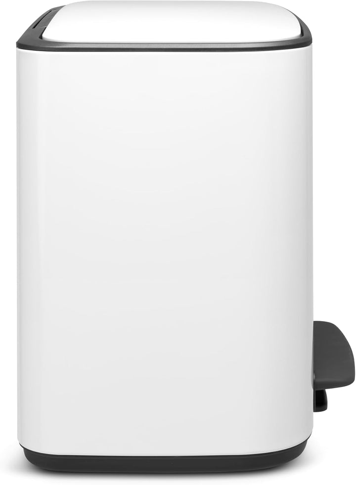 Brabantia Bo Treteimer 36 L Abfalleimer, Metall, Weiss, 54 x 36.5 x 44 cm, 1 Einheiten 1 Inneneimer