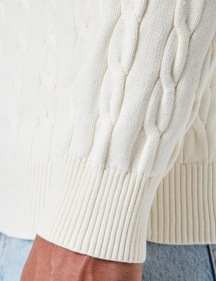 GANT Herren Cotton Cable C-Neck Pullover XS Cream