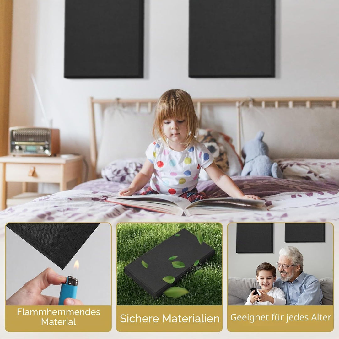 TONOR gross Fiberglas Akustikpaneele, 100x50x4 cm Akustikbild Schallabsorber Wand aus Wanddekoration