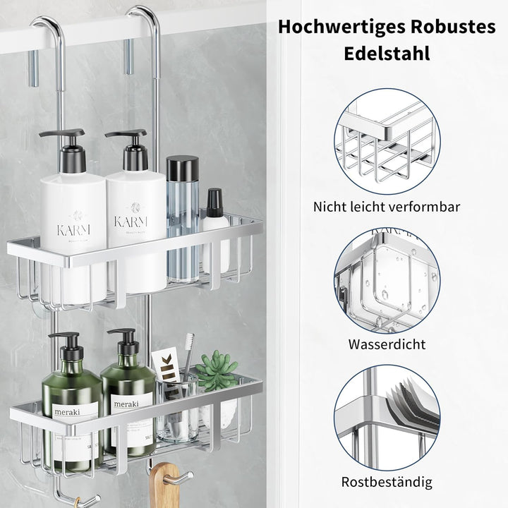 pickpiff Duschablage Zum Hängen Duschregal Shampoo Halterung Für Dusche Glastür Duschkorb Ohne Bohre