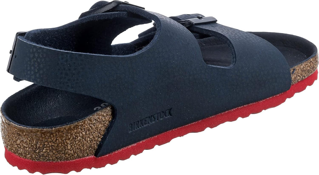 BIRKENSTOCK Jungen Milano Sandale 27 EU Schmal Blau Rot, 27 EU Schmal Blau Rot