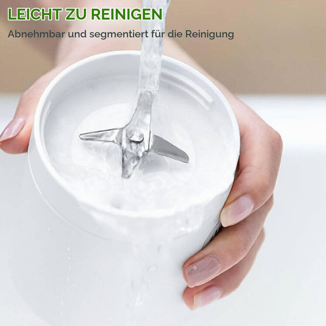 Tragbarer Mixer Smoothie Maker to go 450ml, Mini Standmixer mit 6 Edelstahl-Klingen, Portable Blende