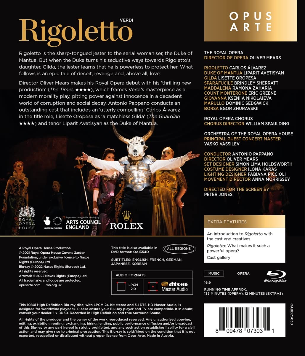 Rigoletto [The Royal Opera] [Blu-ray], Blu-ray
