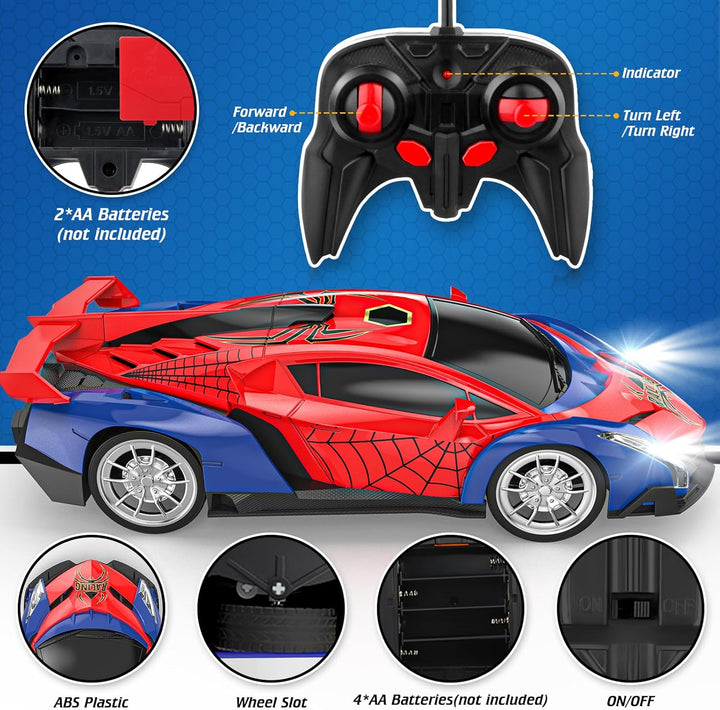 Mieryd Ferngesteuertes Auto ab 3 4 5 6 7 8+ Jahre, Kinder Spiele Draussen Drinnen 1:18 Spider RC Aut