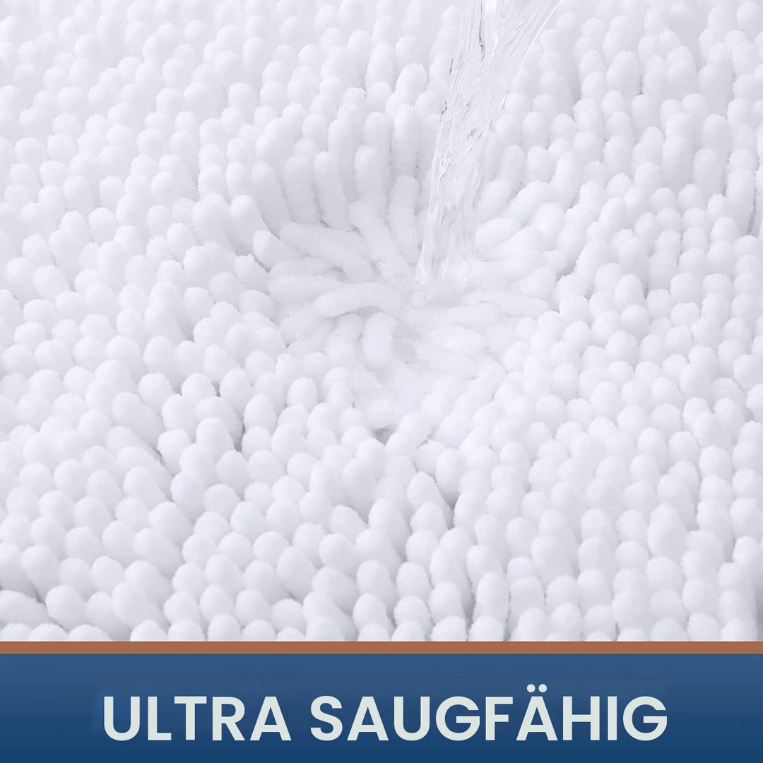 Homaxy rutschfeste Badematte Chenille Badezimmerteppich Mikrofaser Badteppich Saugfähige Hochflor Ba