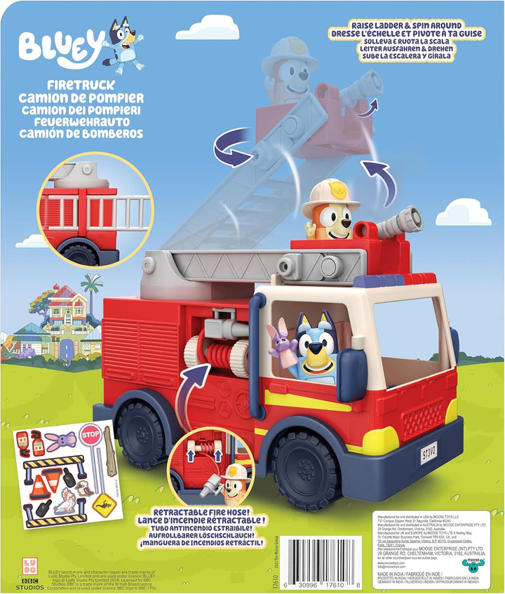 BlueY-Feuerwehrauto. Feuerwehrauto, Exklusive Bingo als Feuerwehrfrau und Bob Bilby-Figur. Fahre die