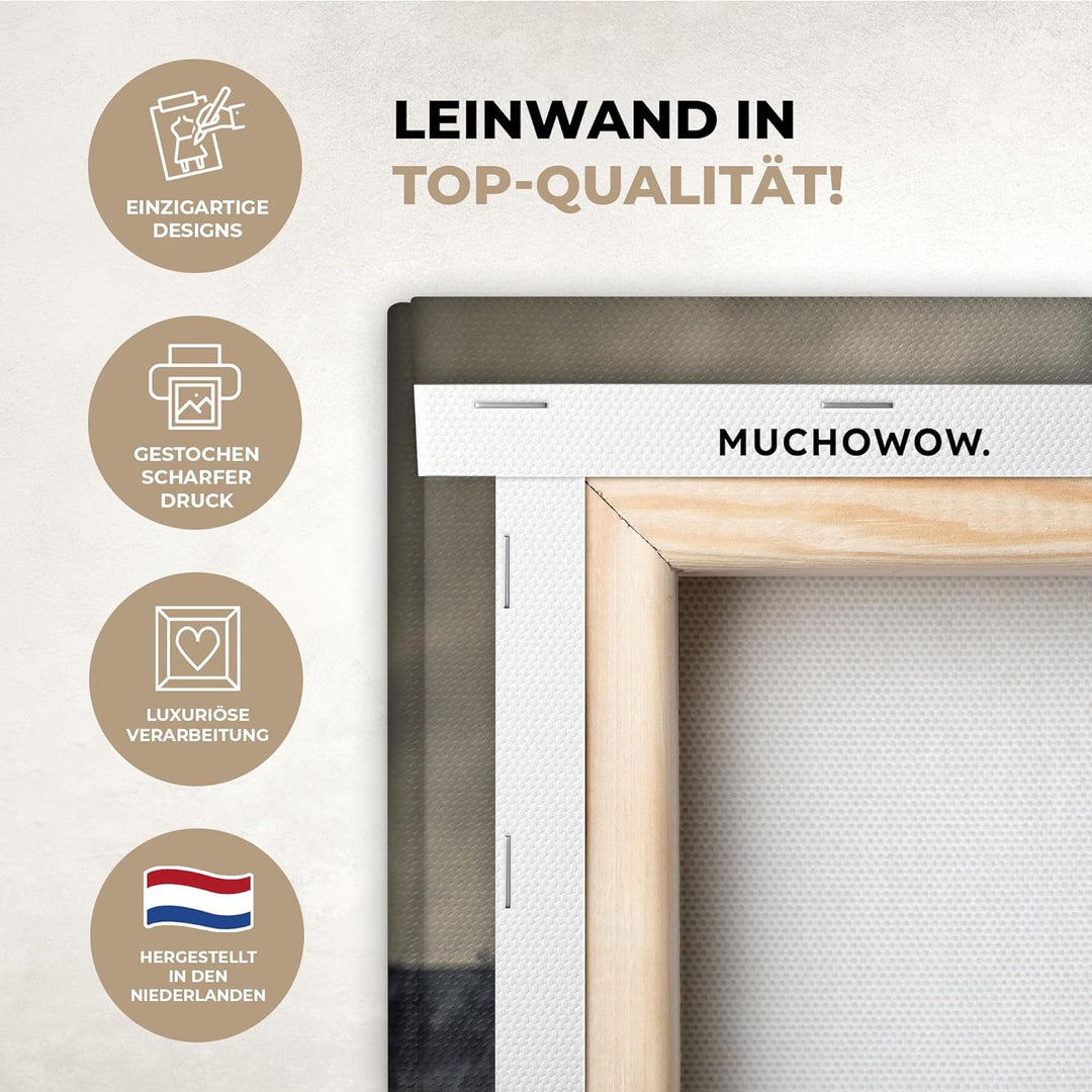MuchoWow© Bild auf Leinwand Gross 120x80 cm XXL Schlafzimmer Bilder Wand Deko Wohnzimmer Modern Wand