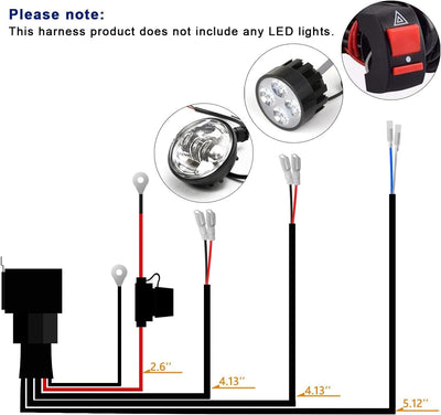 WinPower Relais-Kit für Kabelbaum Schalter mit 2 Lampen Anschlüssen für Motorrad Lichter fahren/Zusä