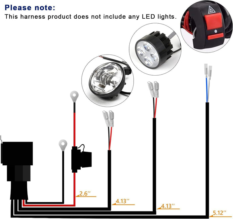 WinPower Relais-Kit für Kabelbaum Schalter mit 2 Lampen Anschlüssen für Motorrad Lichter fahren/Zusä
