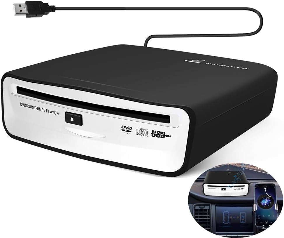 Universell Tragbarer Externer CD-Player Fürs Auto, Kann An Den USB-Anschluss im Auto, Laptop oder Fe