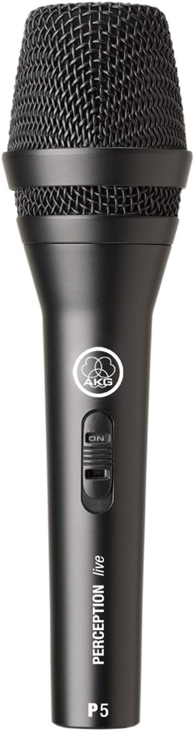 AKG P5s Professionelles dynamisches Live-Gesangsmikrofon mit Schalter &amp; Stagg Hochwertiges Mikrofonk