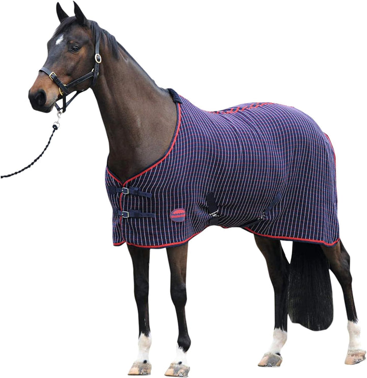 Weatherbeeta Pferdedecke, kariert, Standard-Halsausschnitt 140 Navy Red White, 140 Navy Red White