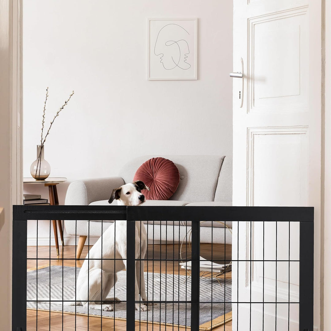 Relaxdays Absperrgitter, ausziehbares Schutzgitter, Treppe & Tür, HxB 56x70-108 cm, freistehend, Kin