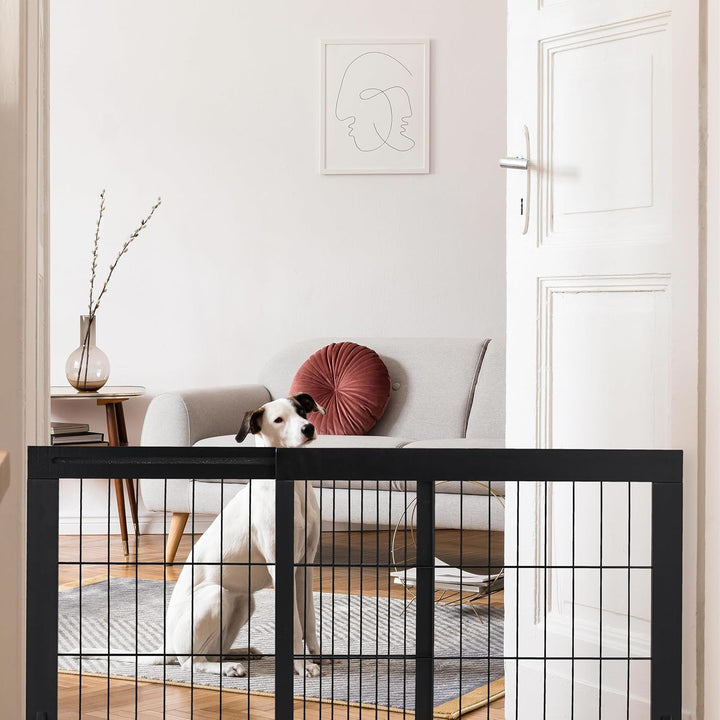 Relaxdays Absperrgitter, ausziehbares Schutzgitter, Treppe & Tür, HxB 56x70-108 cm, freistehend, Kin