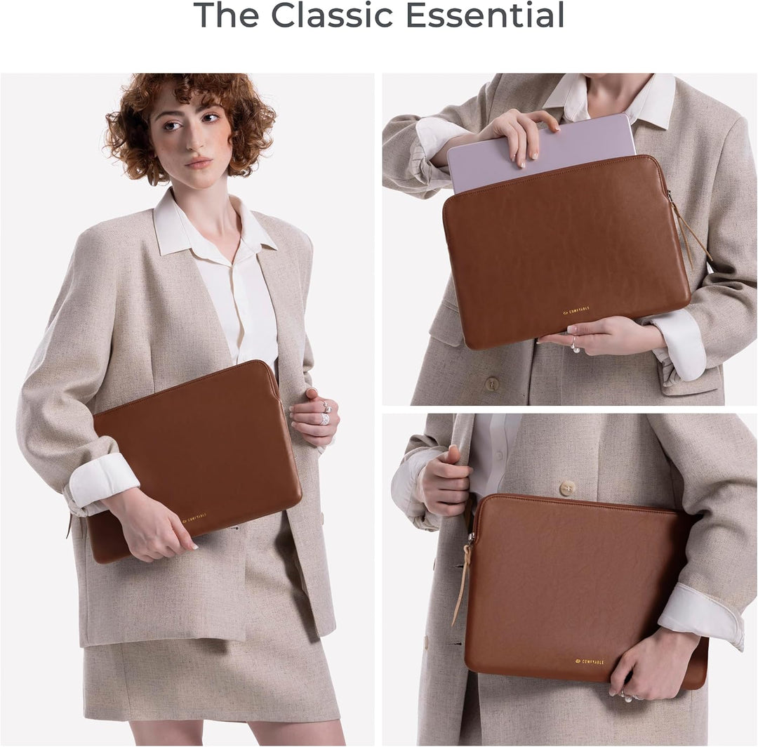 Comfyable Laptophülle aus Leder Kompatibel mit 16 Zoll MacBook Pro M3 M2 Pro/Max 2023 &amp; M1 2021-2019