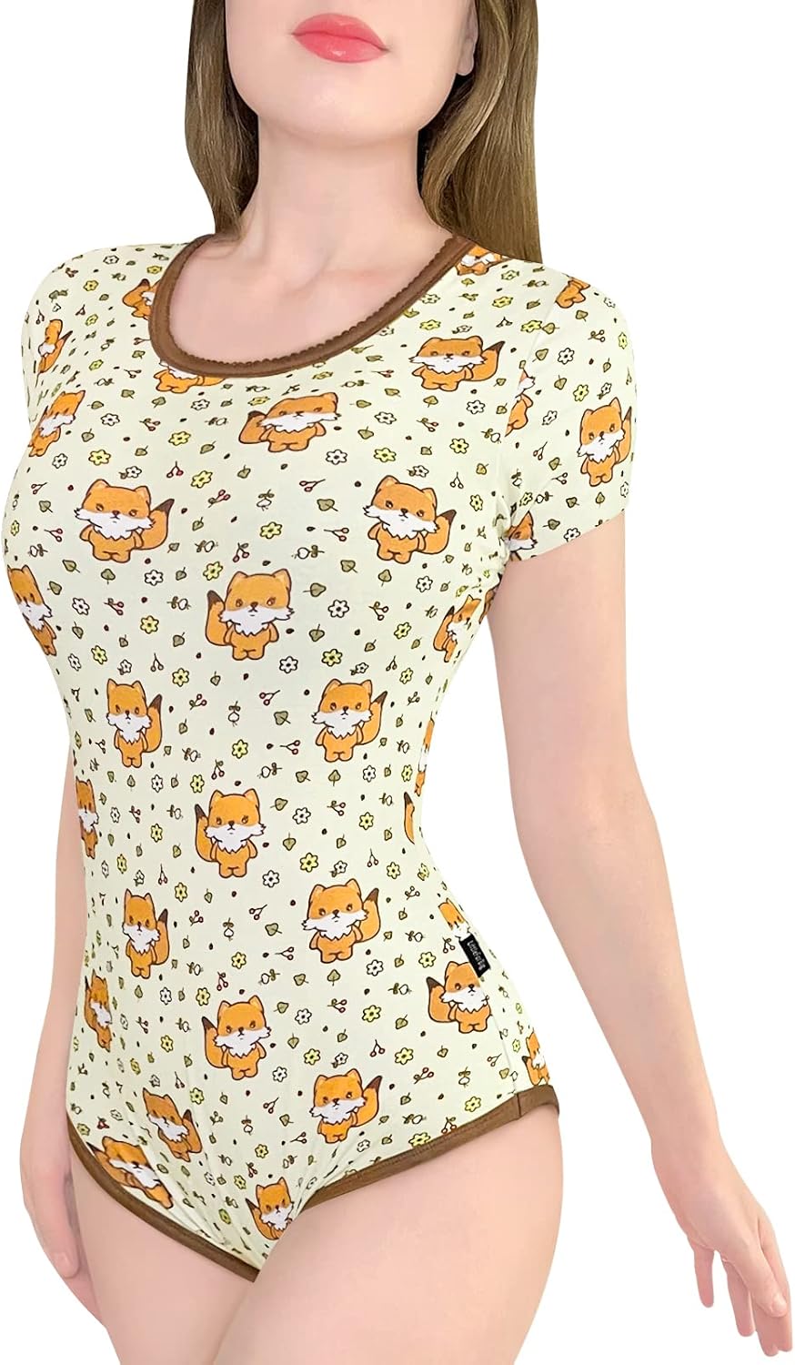 LittleForBig Baumwolle Strampler Onesie Pyjamas Bodysuit-Waldfuchs Strampler Braun XXL, Braun XXL