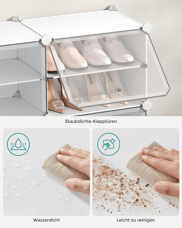 SONGMICS Schuhregal, Schuhschrank mit 10 Fächern, für Garrobe und Eingangsbereich, für bis zu 40 Paa