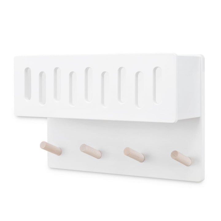 Ehrenkind® Kindergarderobe | Aus robusten Holz | Garderobe Kinder | Klein Weiss mit Sichtfenster | g