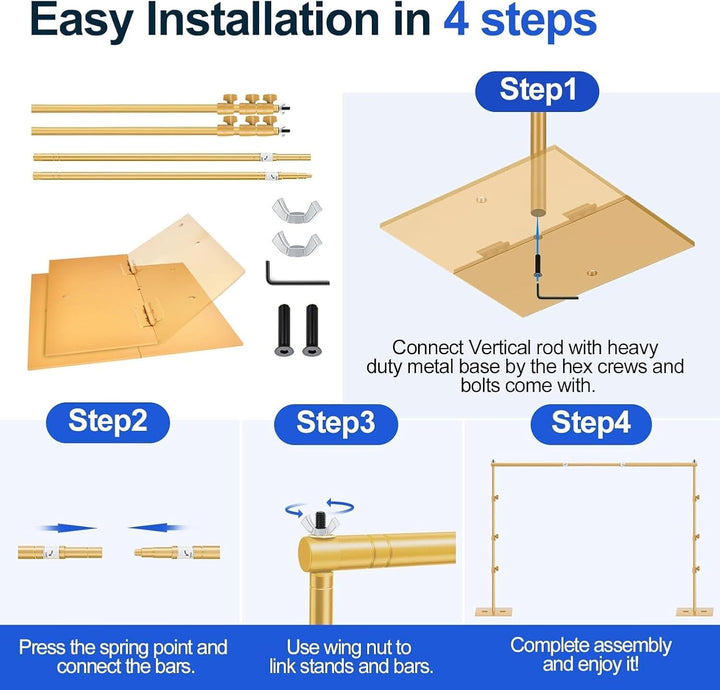 EMART Foto Hintergrund Ständer mit Stahlsockel, 2,6m x 3m Verstellbarer Hintergrundsystem, Hintergru
