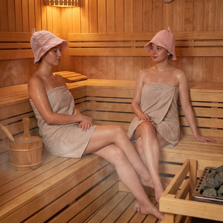 Sauna Hut Damen Perfekte Saunamütze aus Weicher Frottee Damen - ideale Sauna Kopfbedeckung Saunahut